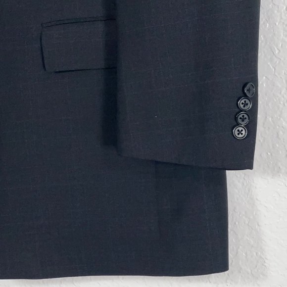 Hart Schaffner Marx Gold Trumpeter Wool Blazer in Charcoal Check Men's Size 46R - Picture 5 of 9